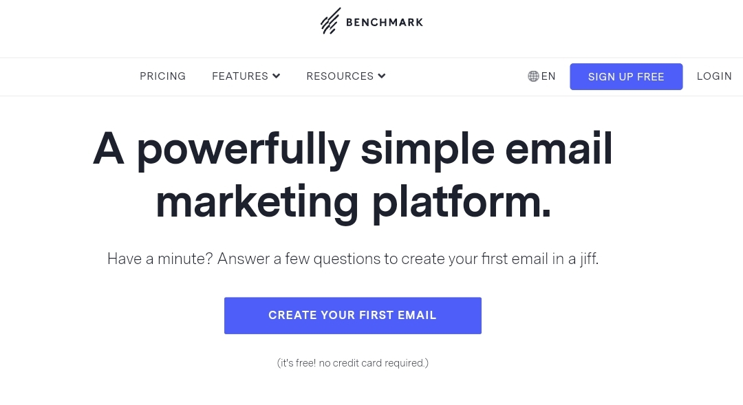Benchmark- best free email newsletter service
